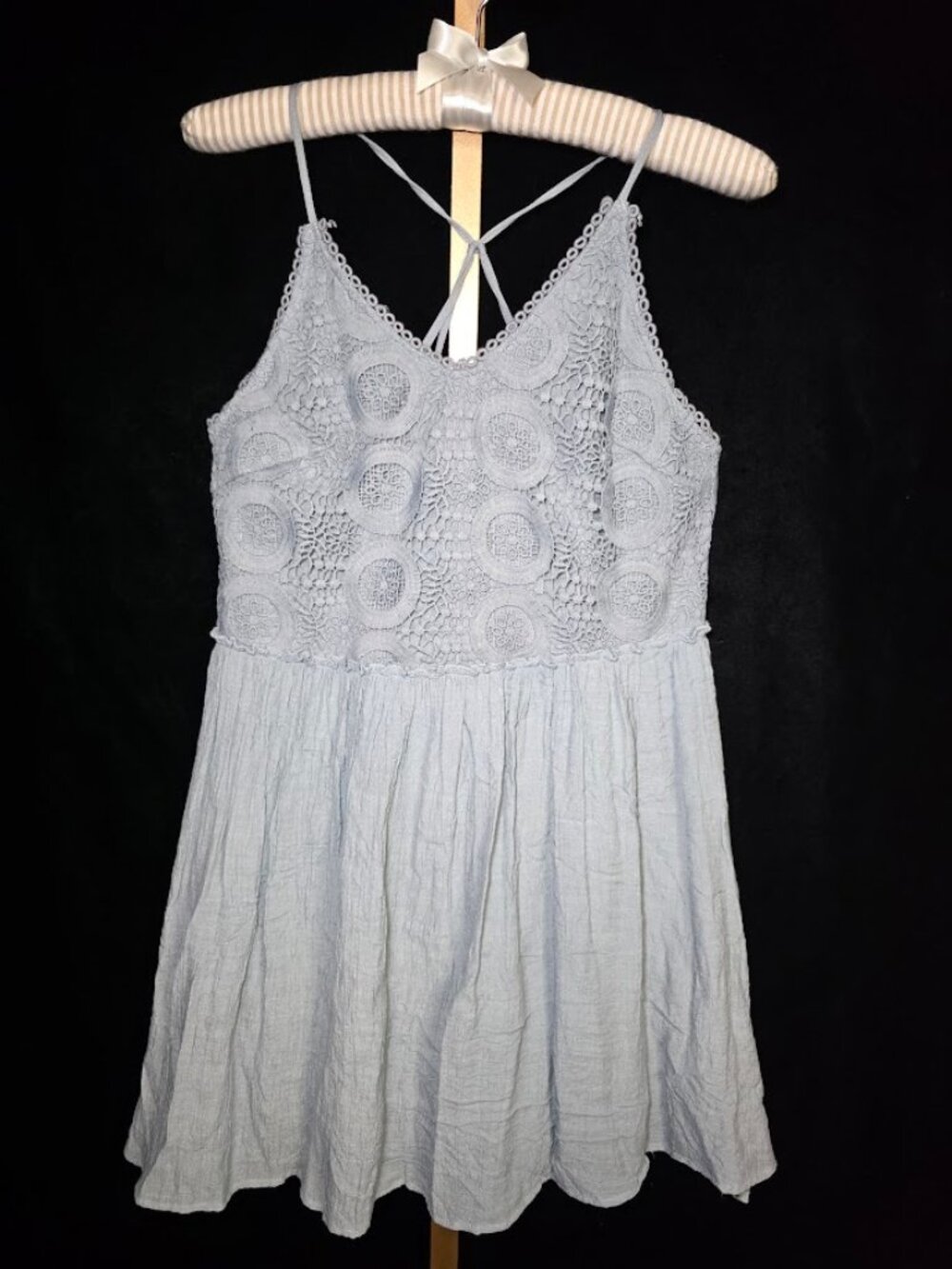 Entro Crochet Bodice Flowy Summer Dress S